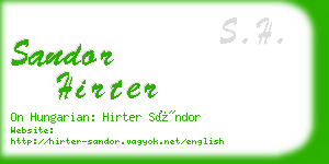 sandor hirter business card
